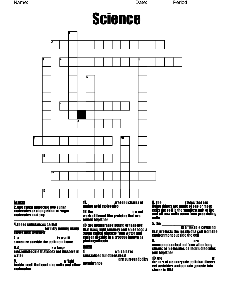 Science Crossword