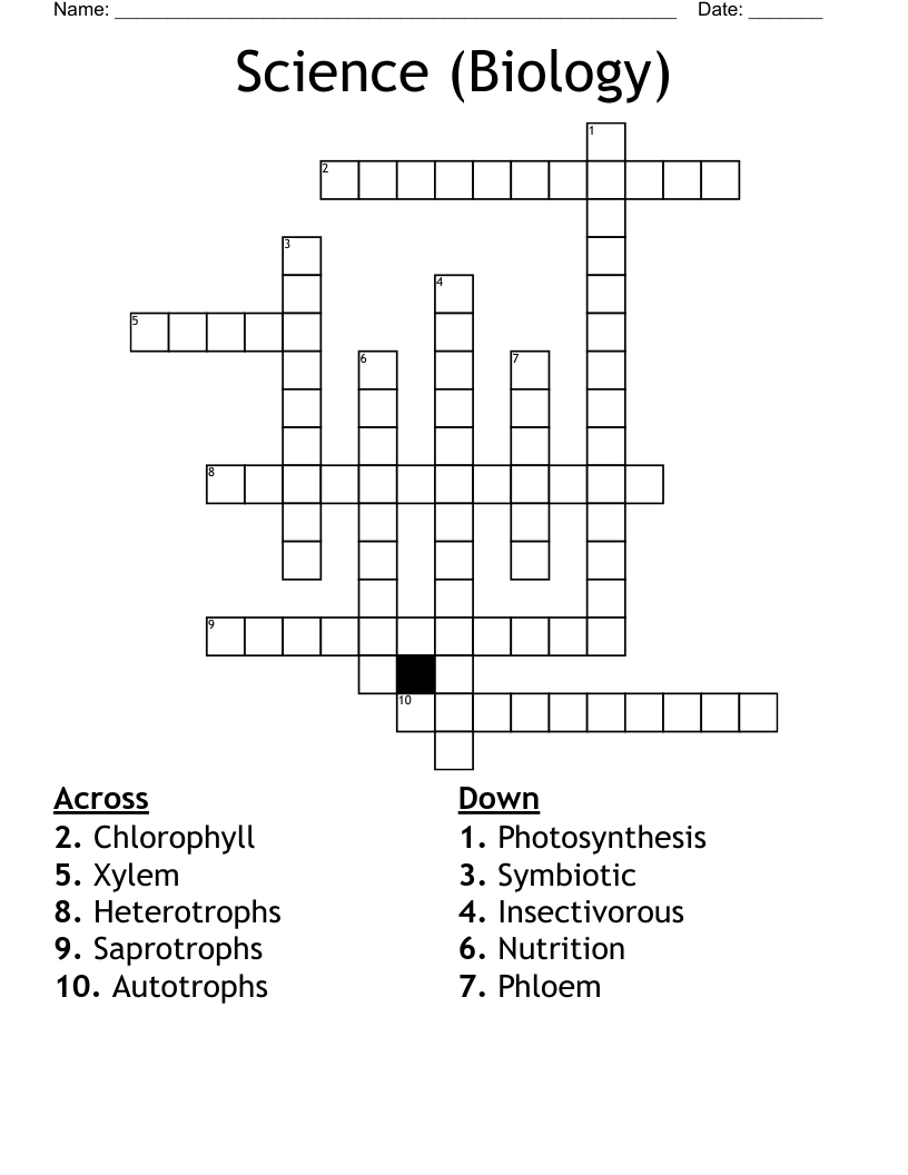 Science (Biology) Crossword