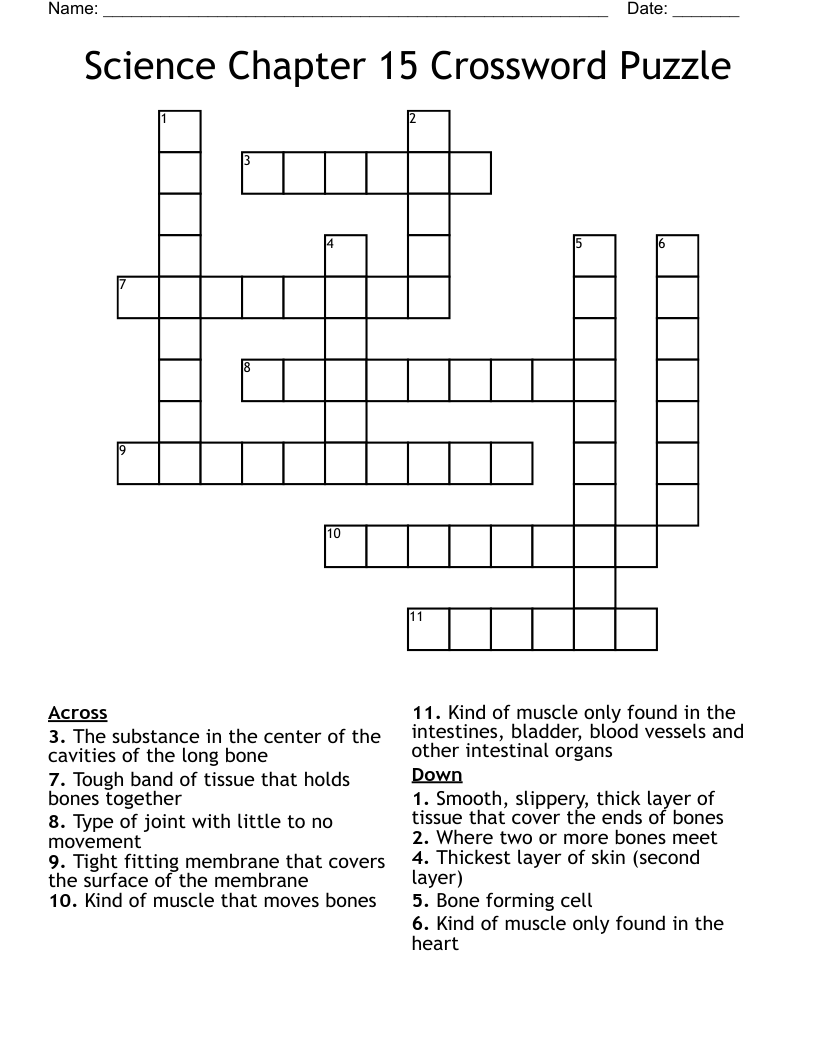 Science Chapter 15 Crossword Puzzle