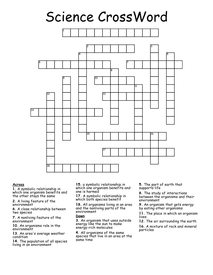 Science CrossWord