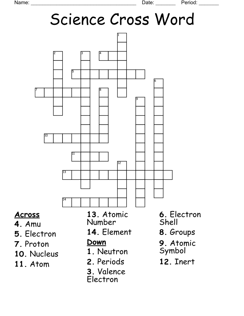Science Cross Word