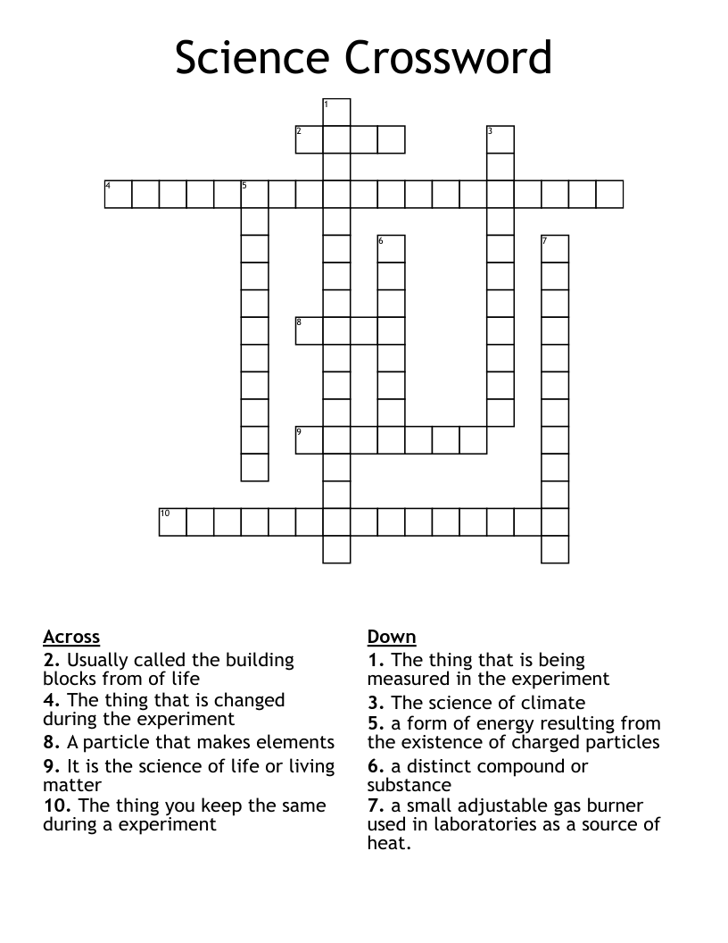 Science Crossword
