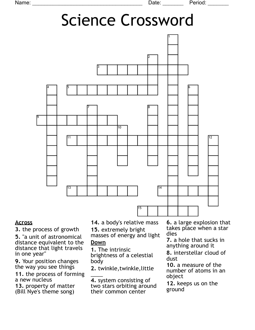 Science Crossword
