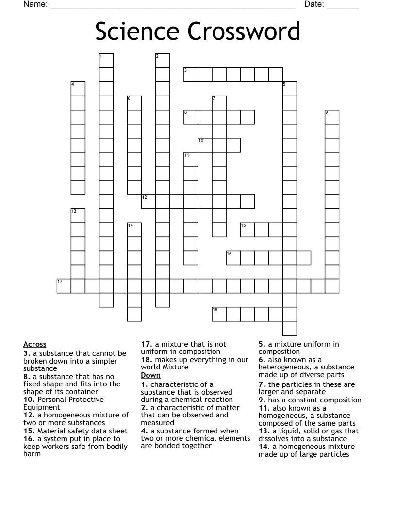Science Crossword