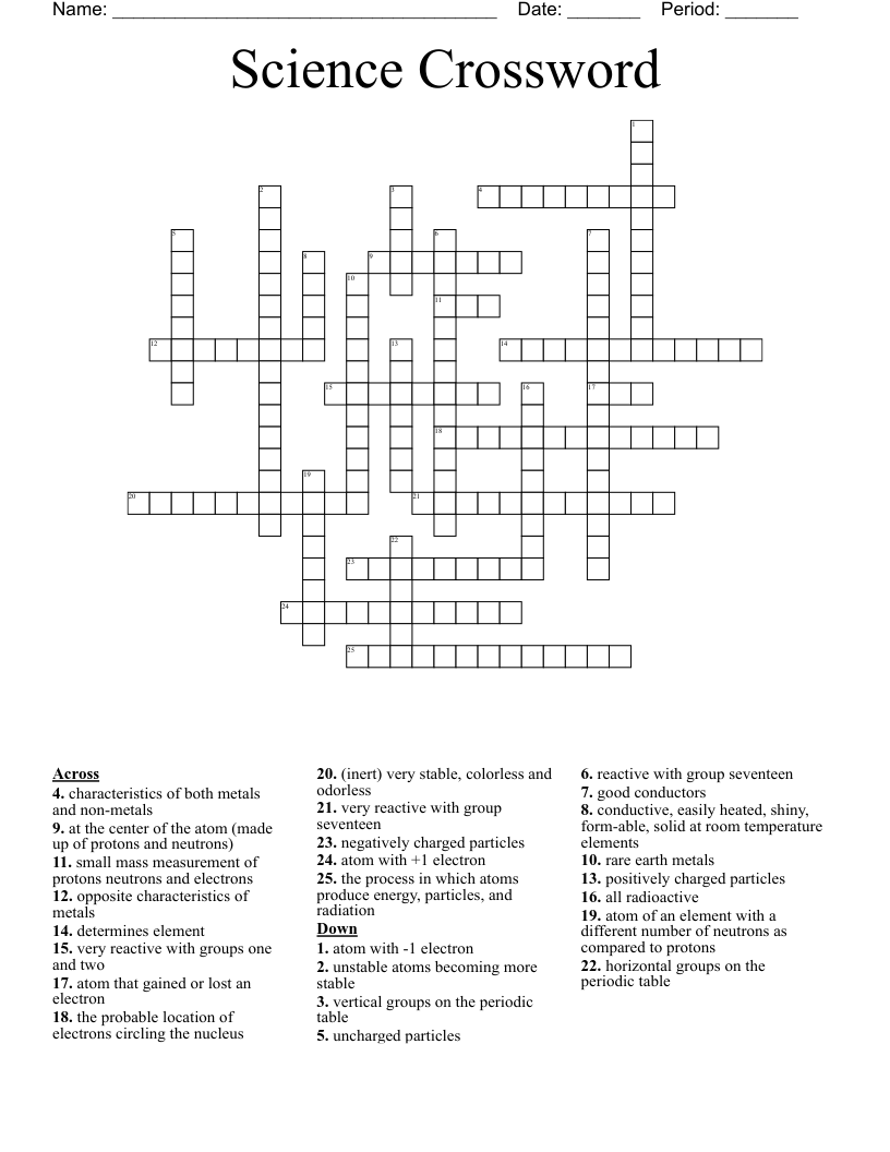 Science Crossword