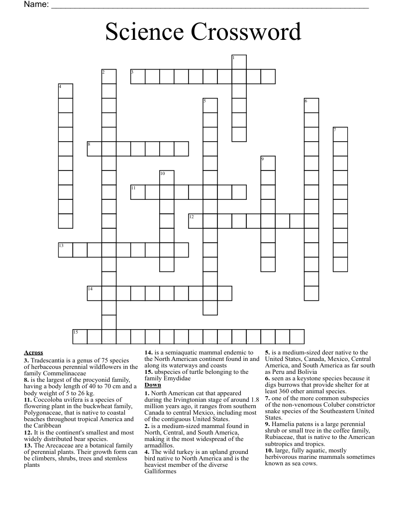 Science Crossword