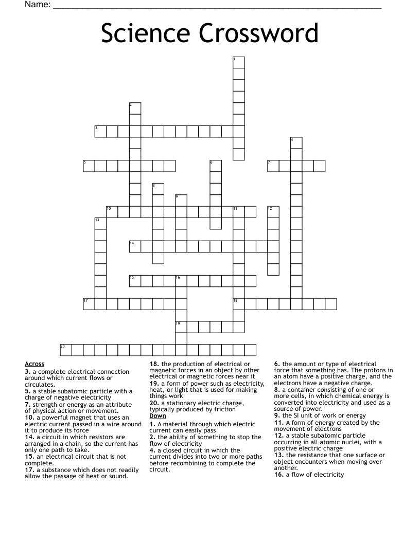 Science Crossword