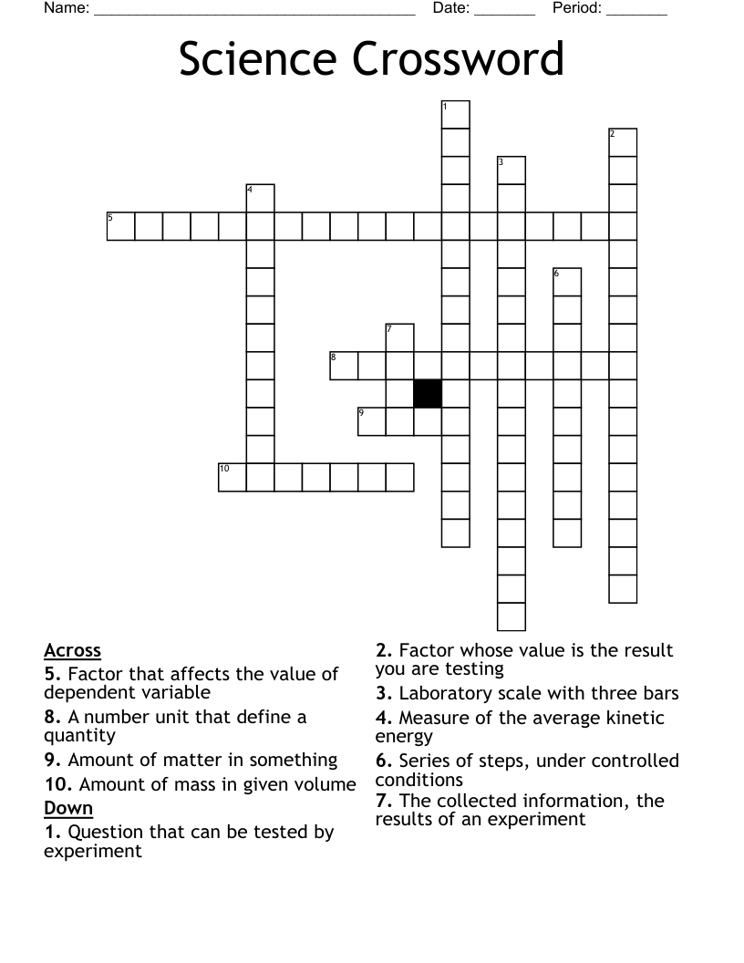 Science Crossword