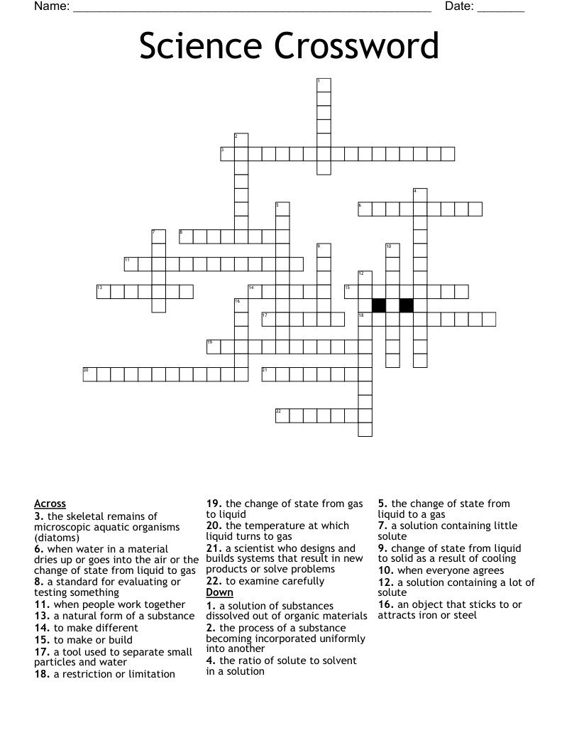Science Crossword