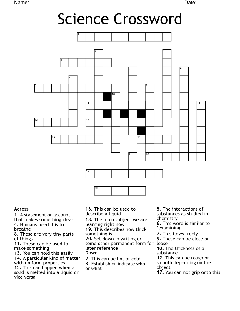 Science Crossword