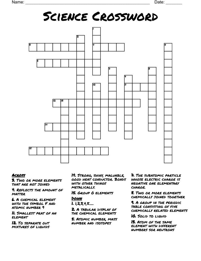 Science Crossword