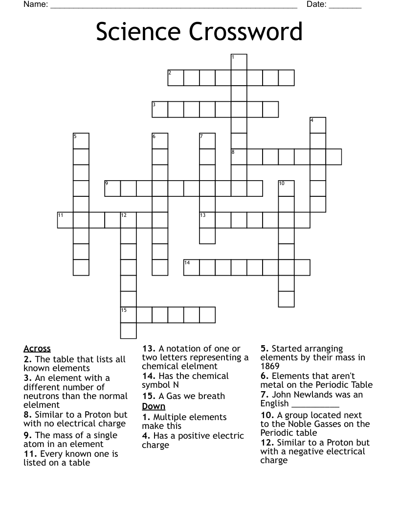Science Crossword