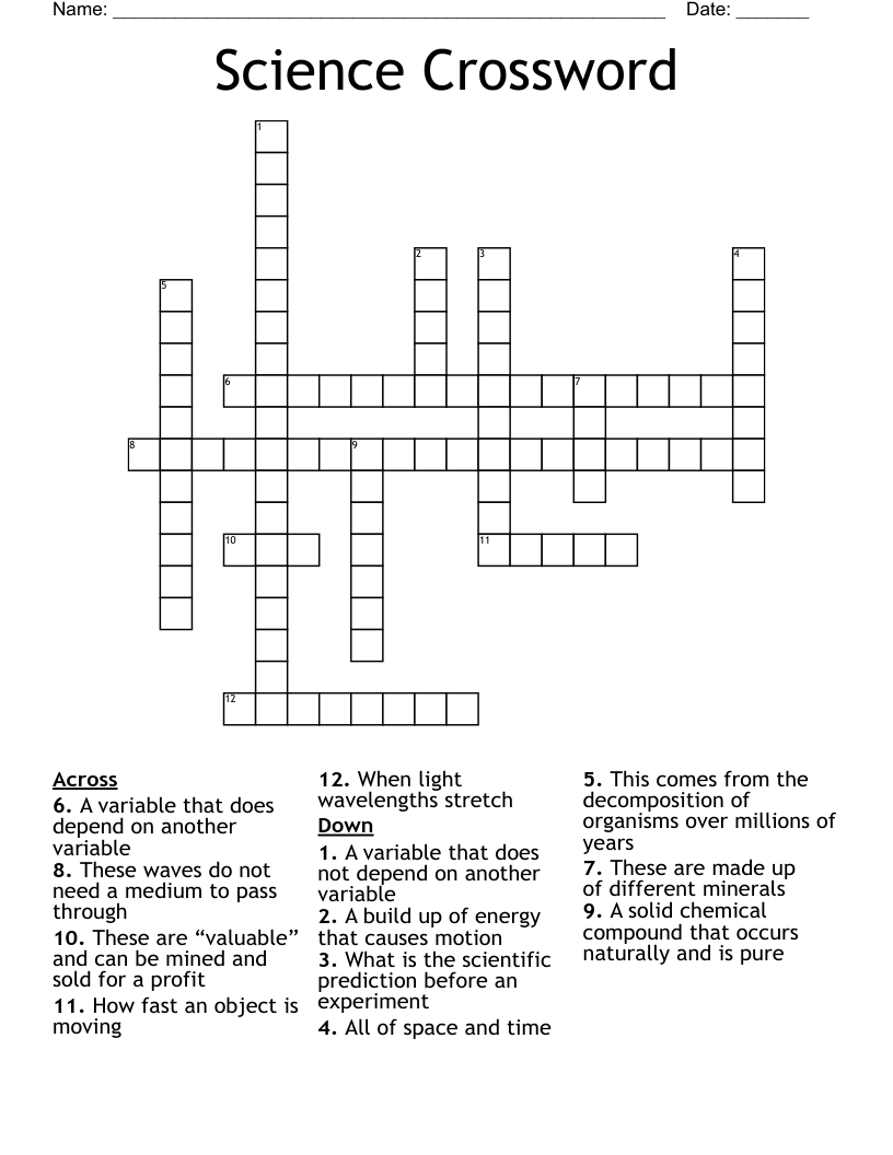 Science Crossword