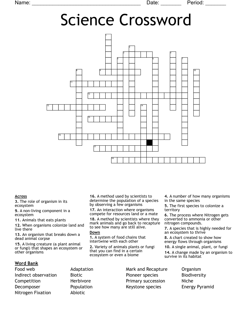 Science Crossword