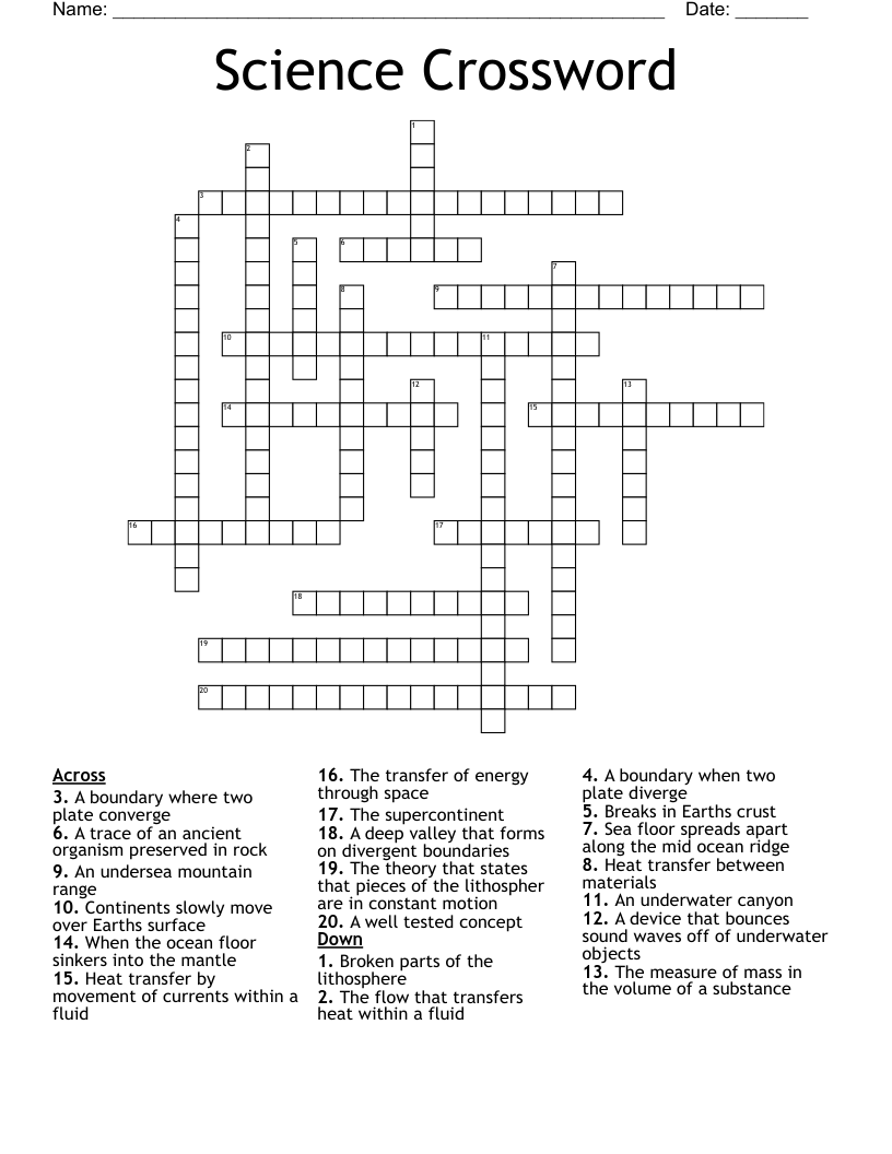 Science Crossword