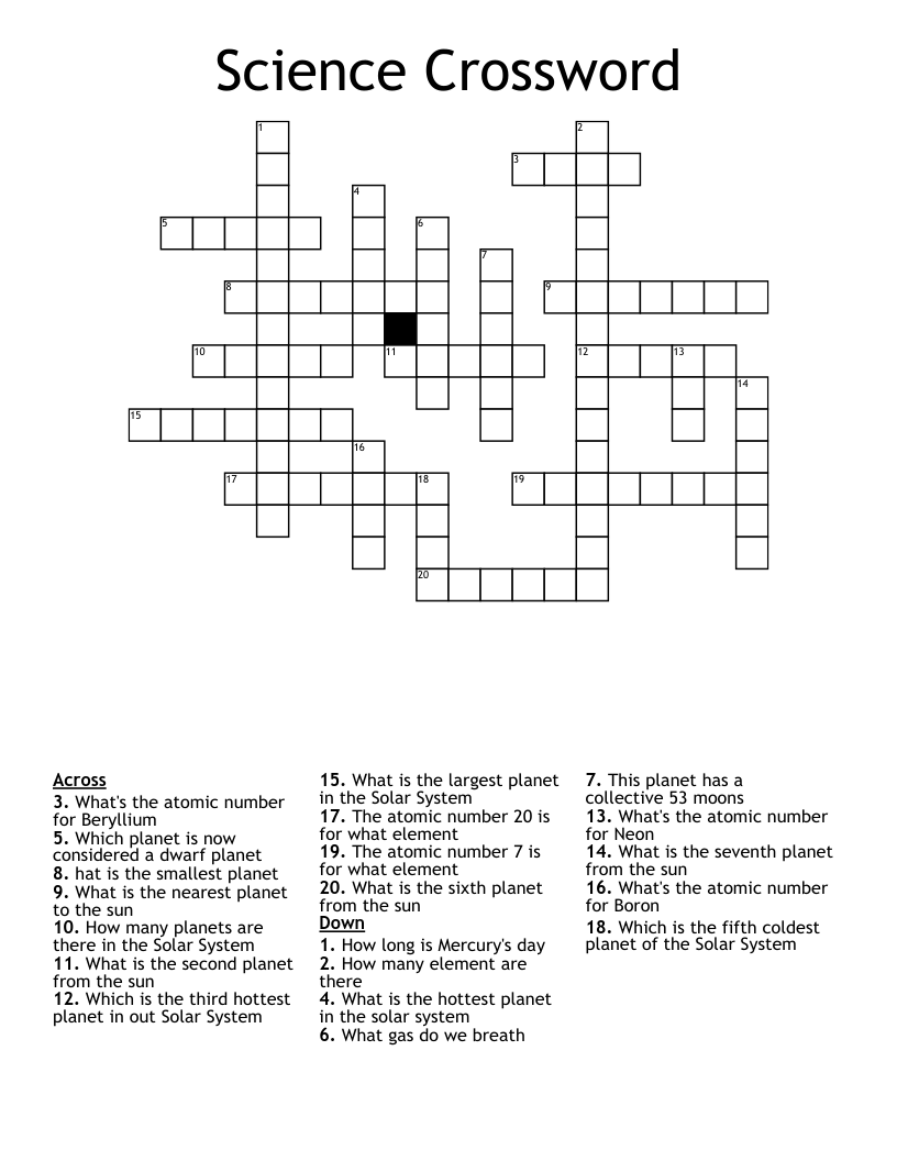 Science Crossword