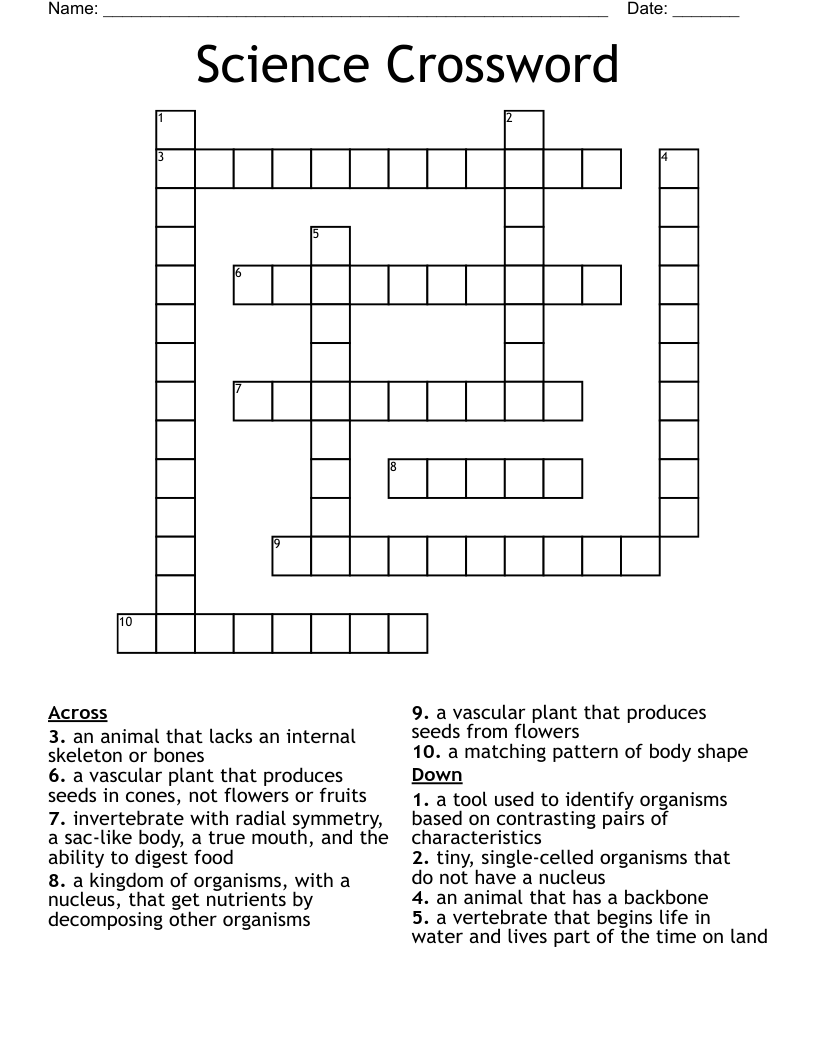 Science Crossword
