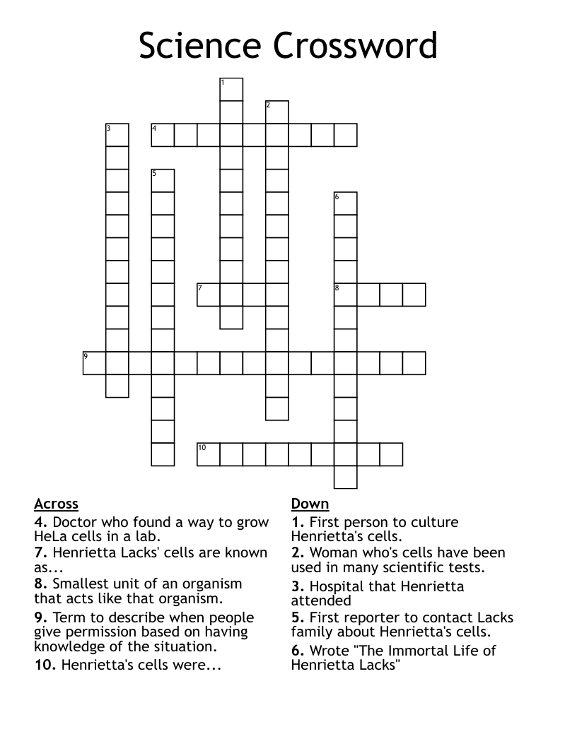 Science Crossword