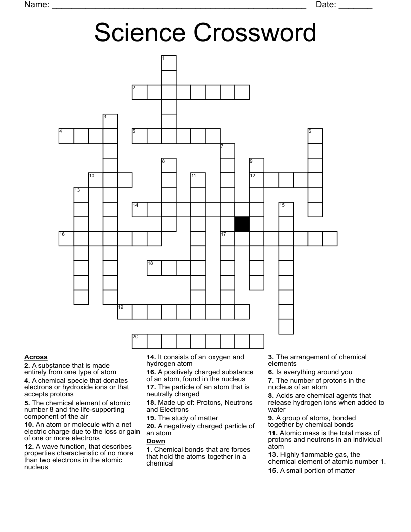 Science Crossword