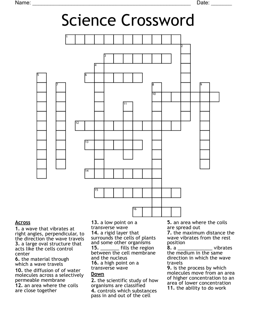 Science Crossword