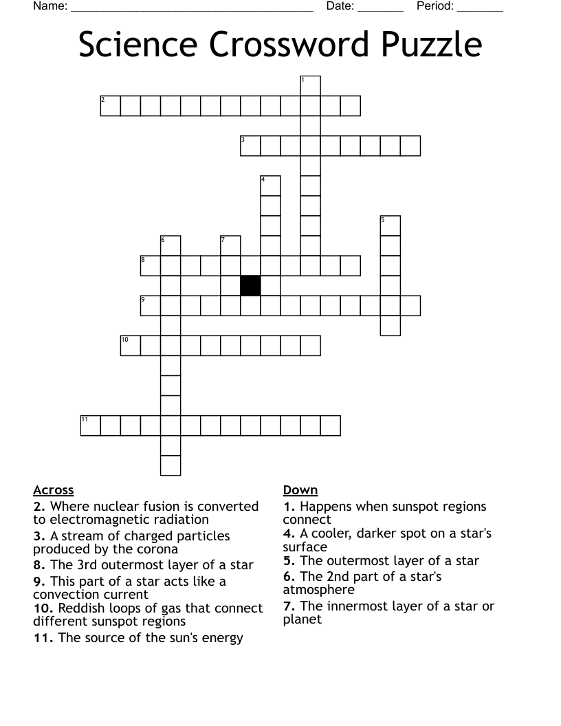 Science Crossword Puzzle