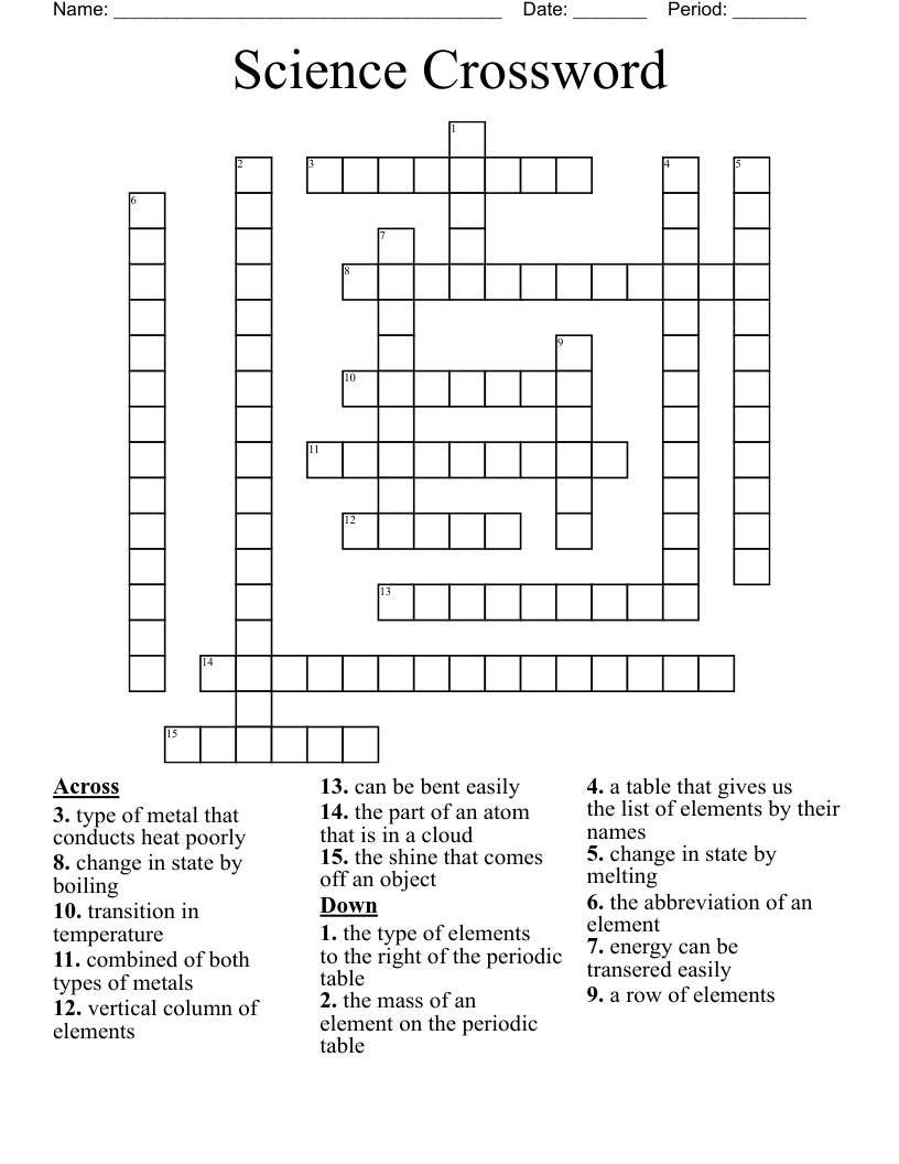 Science Crossword 