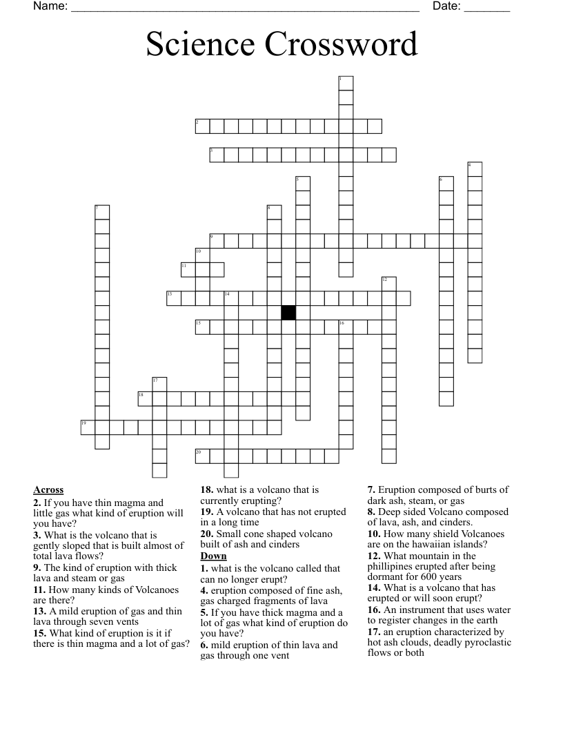 Science Crossword 