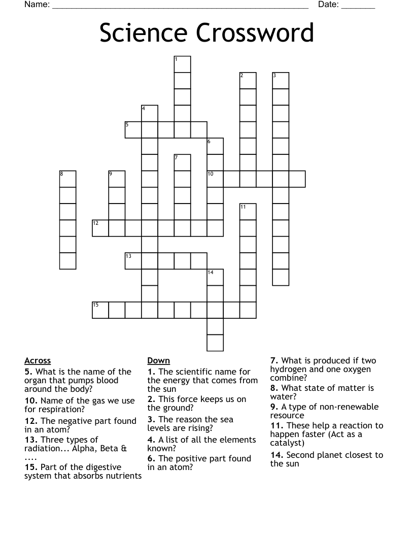 Science Crossword 