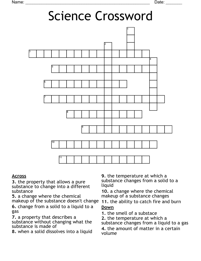 Science Crossword  