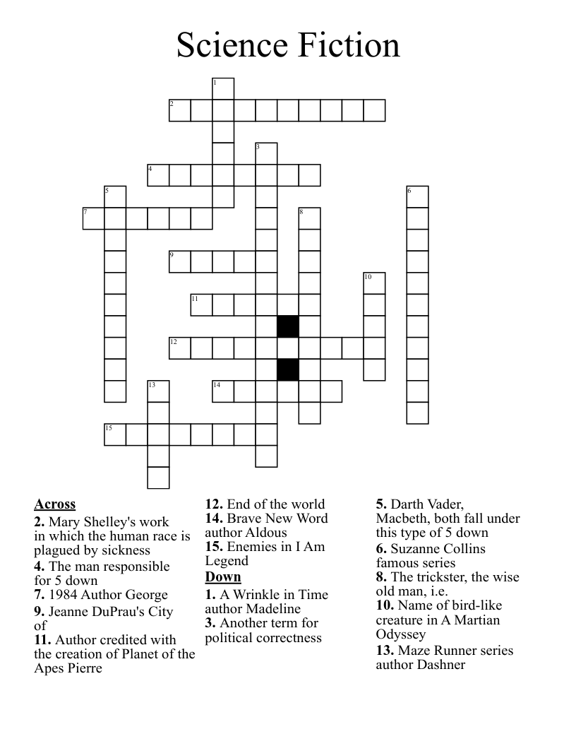 Science Fiction Crossword