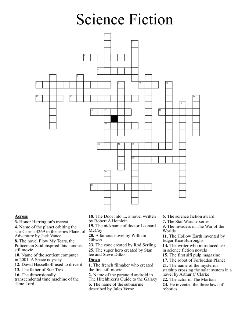 Science Fiction Crossword