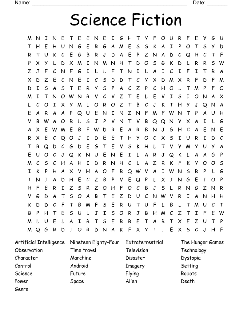Science Fiction  Word Search