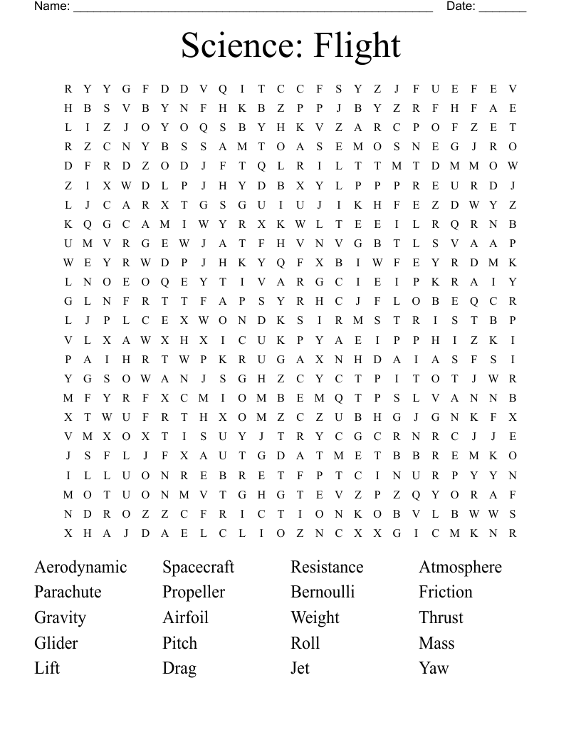 Science: Flight Word Search