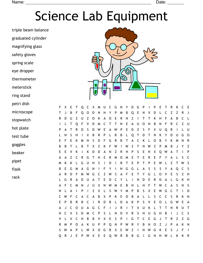 Science Lab Equipment Word Search