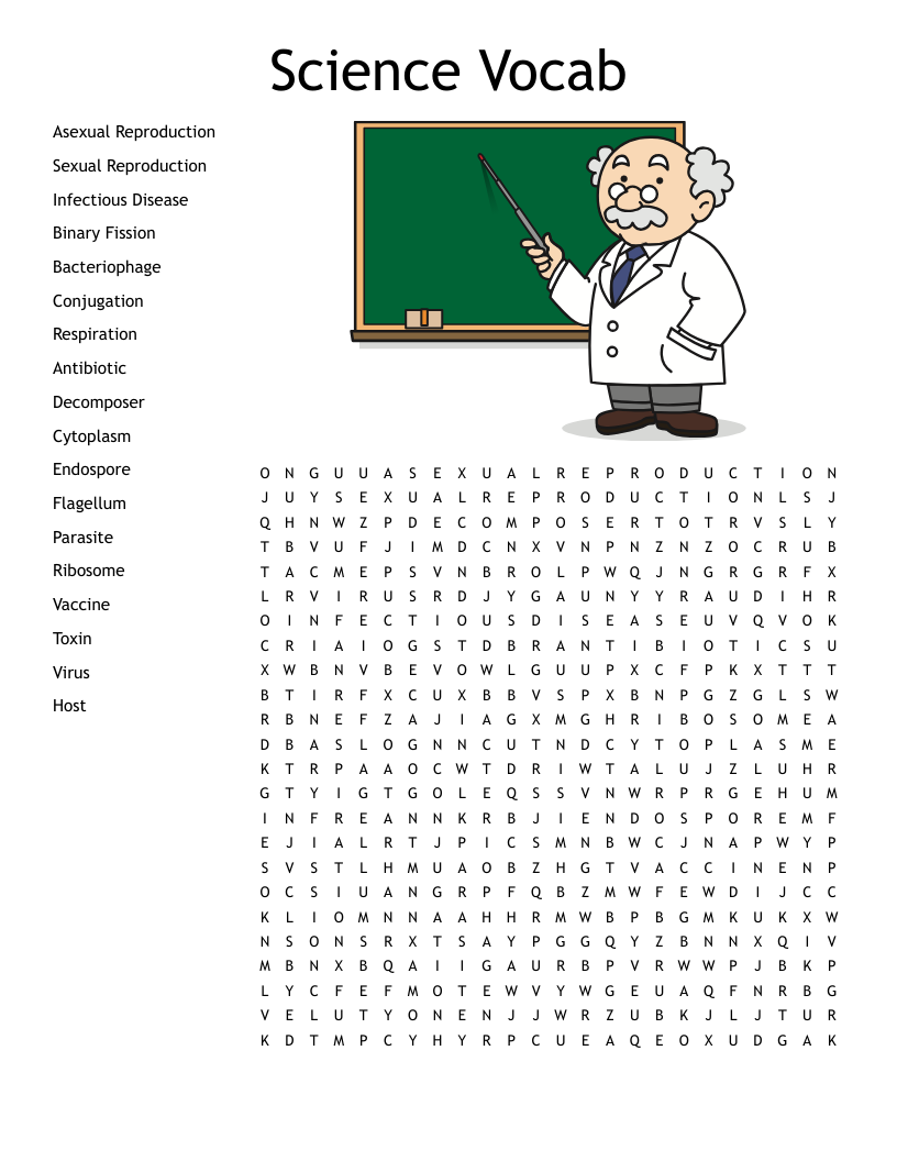 Science Vocab Word Search