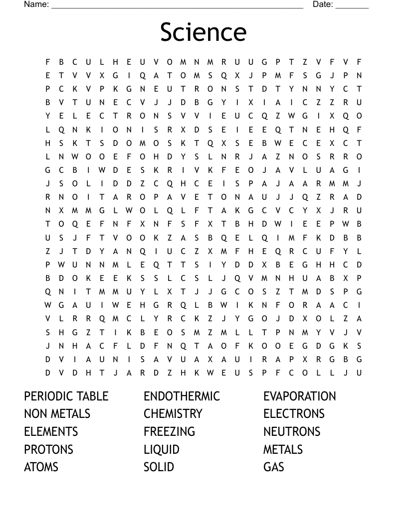 Science  Word Search