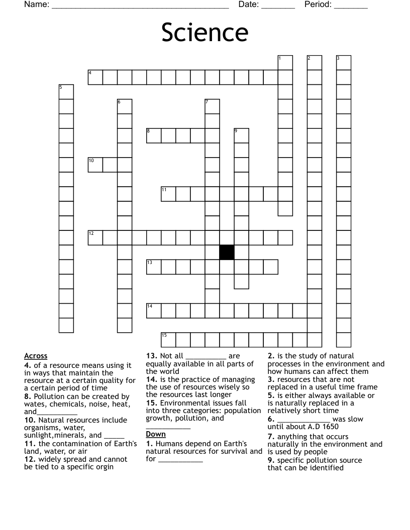 Science  Crossword