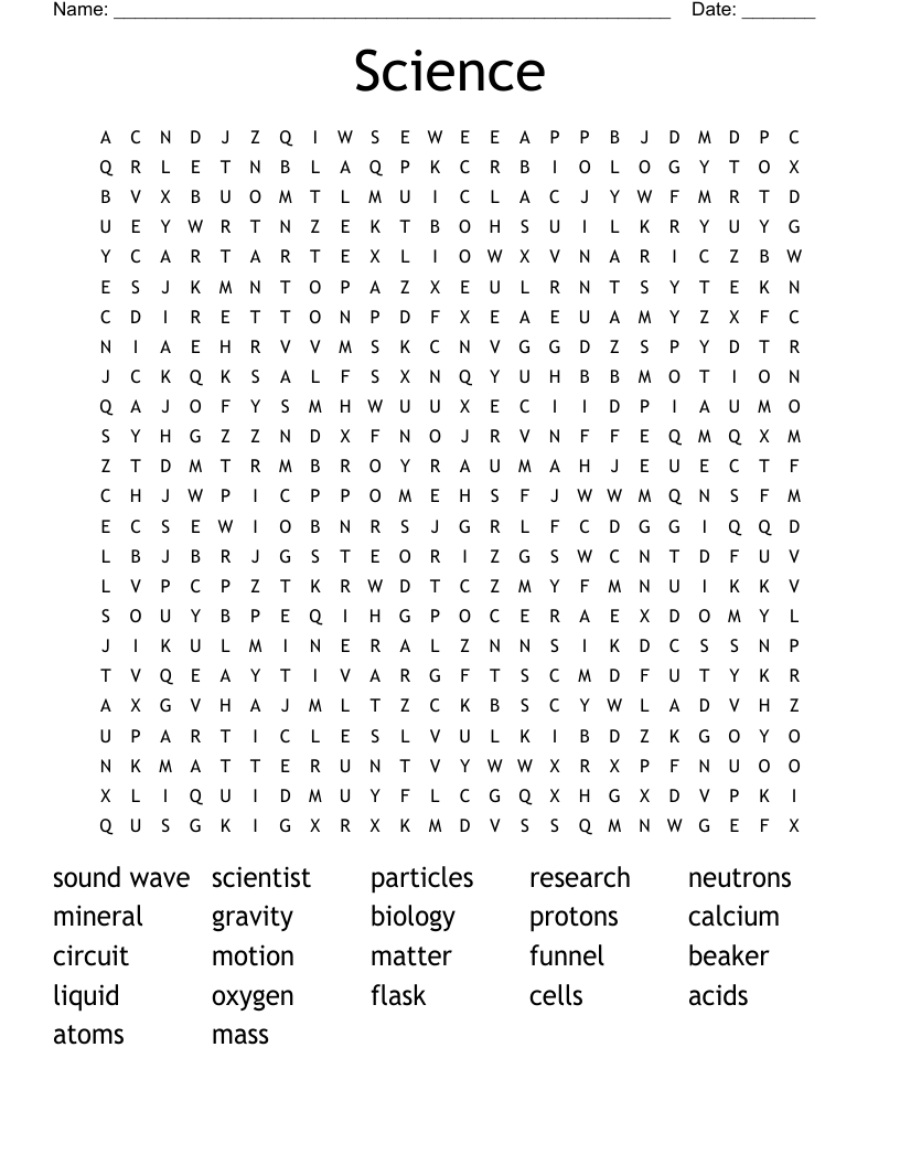 Science  Word Search