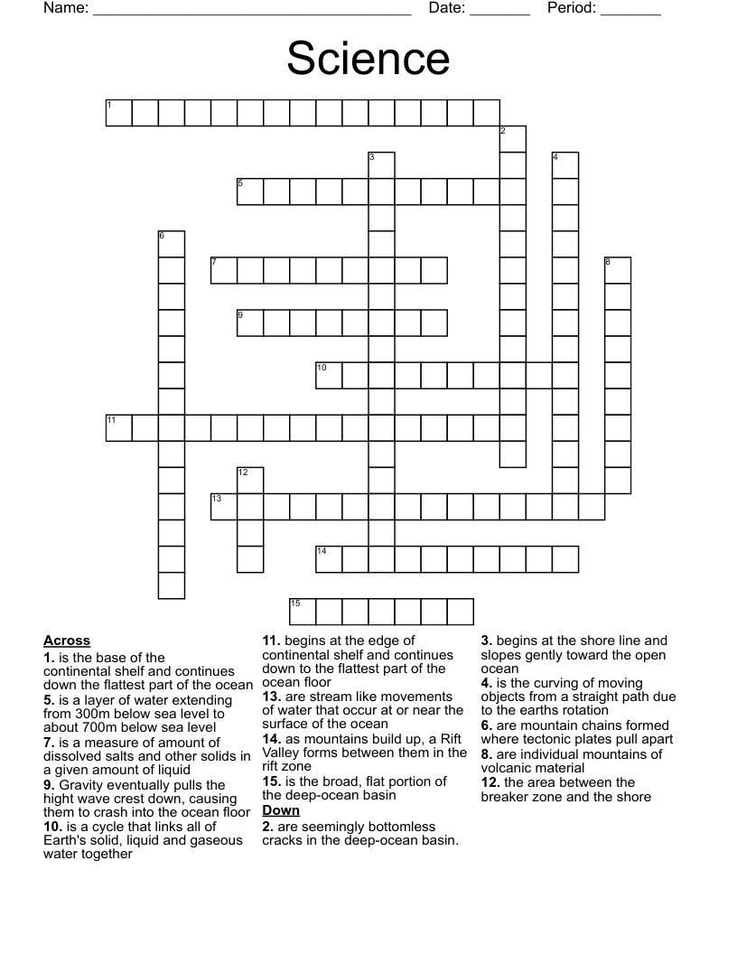 Science  Crossword