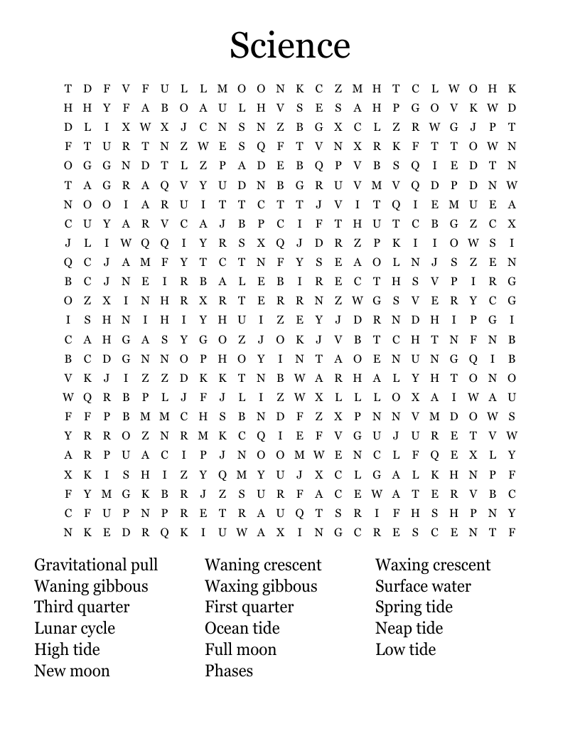 Science  Word Search