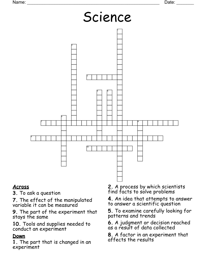 Science  Crossword