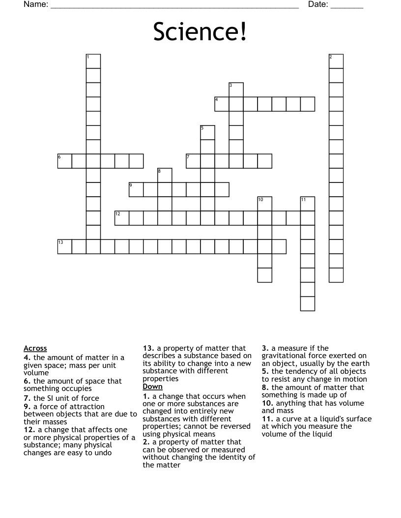 Science!  Crossword