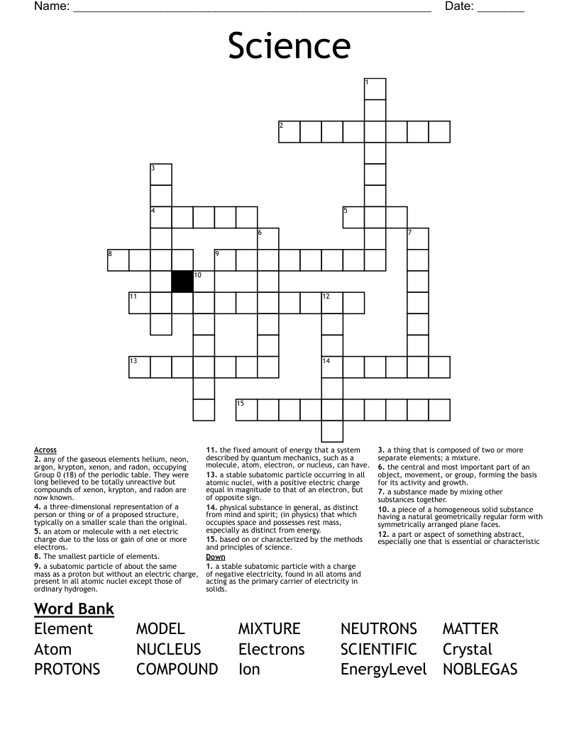 Science  Crossword
