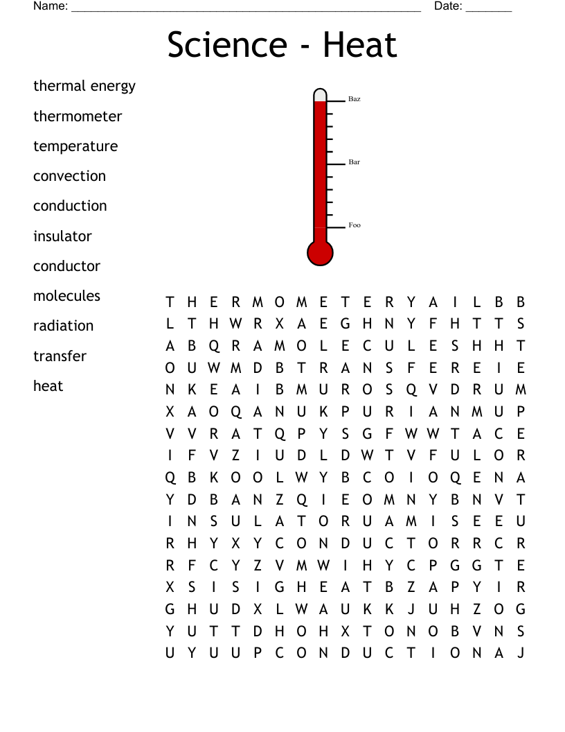 Science - Heat Word Search