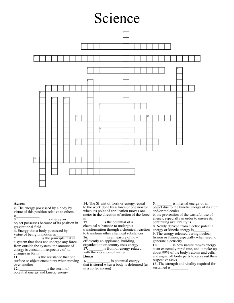 Science         Crossword