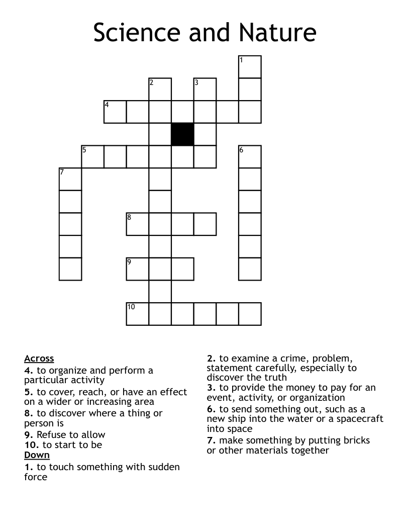 Science and Nature Crossword