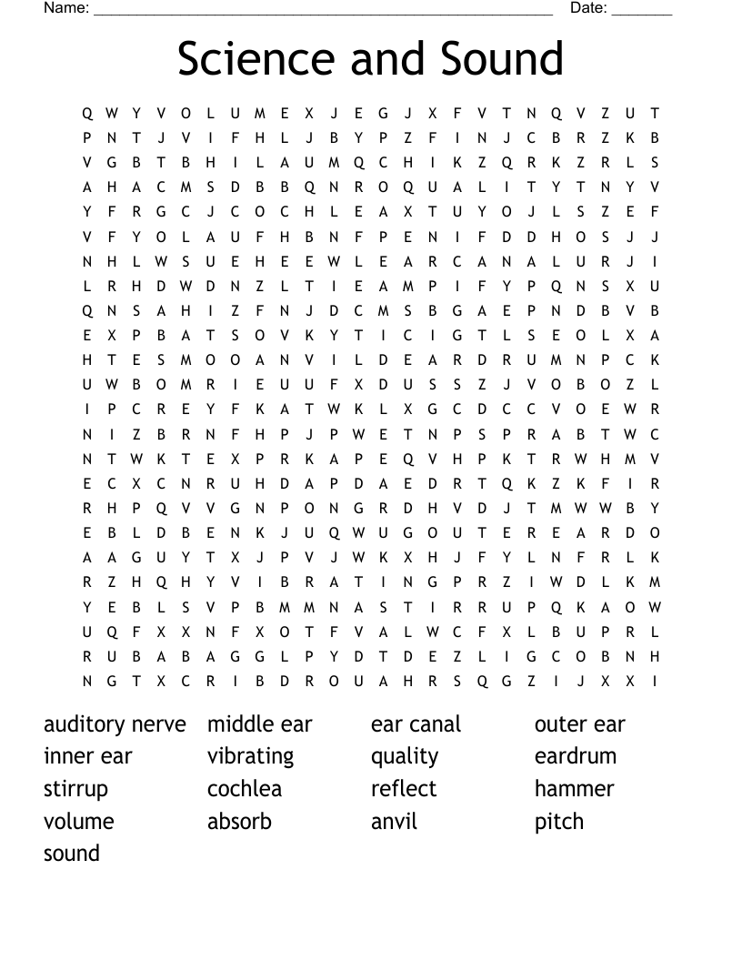 Science and Sound Word Search