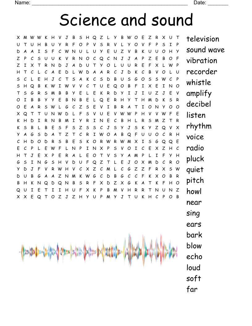 Science and sound Word Search