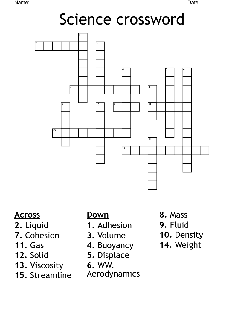 Science crossword