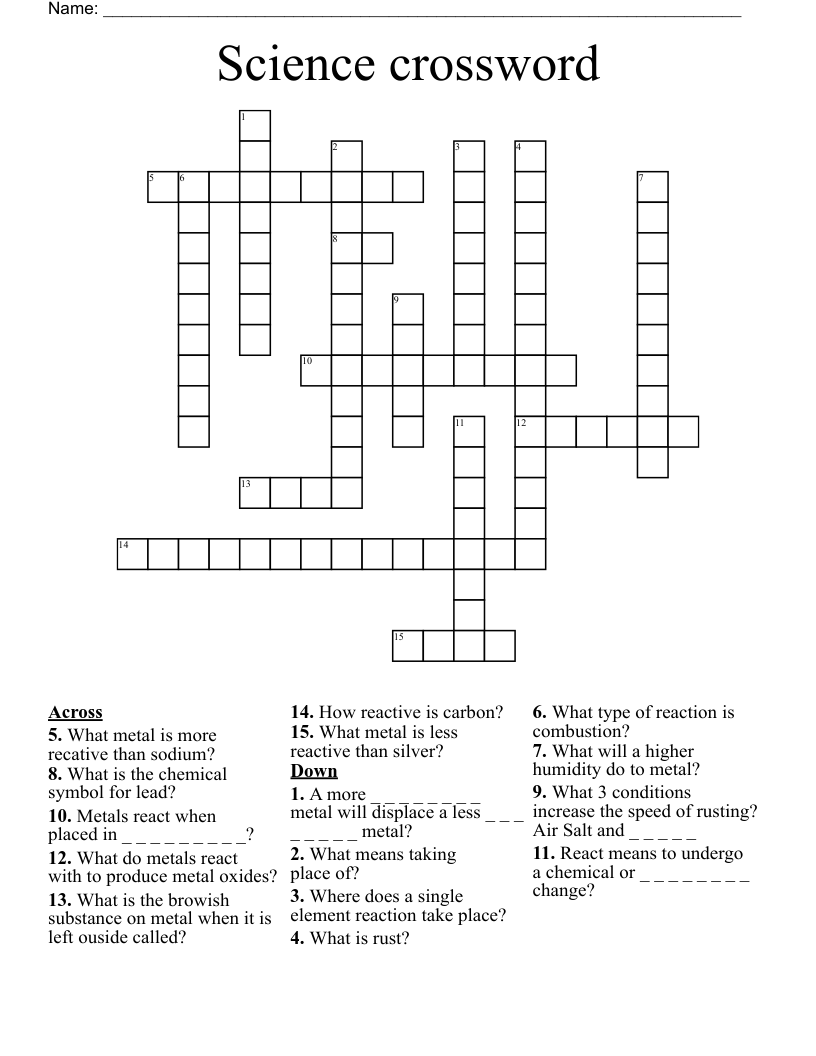 Science crossword